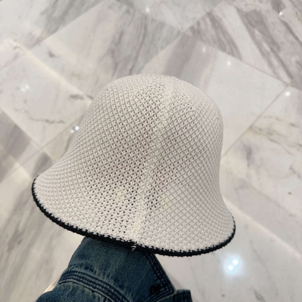 MIUMIU BUCKET IN WHITE MESH FABRIC