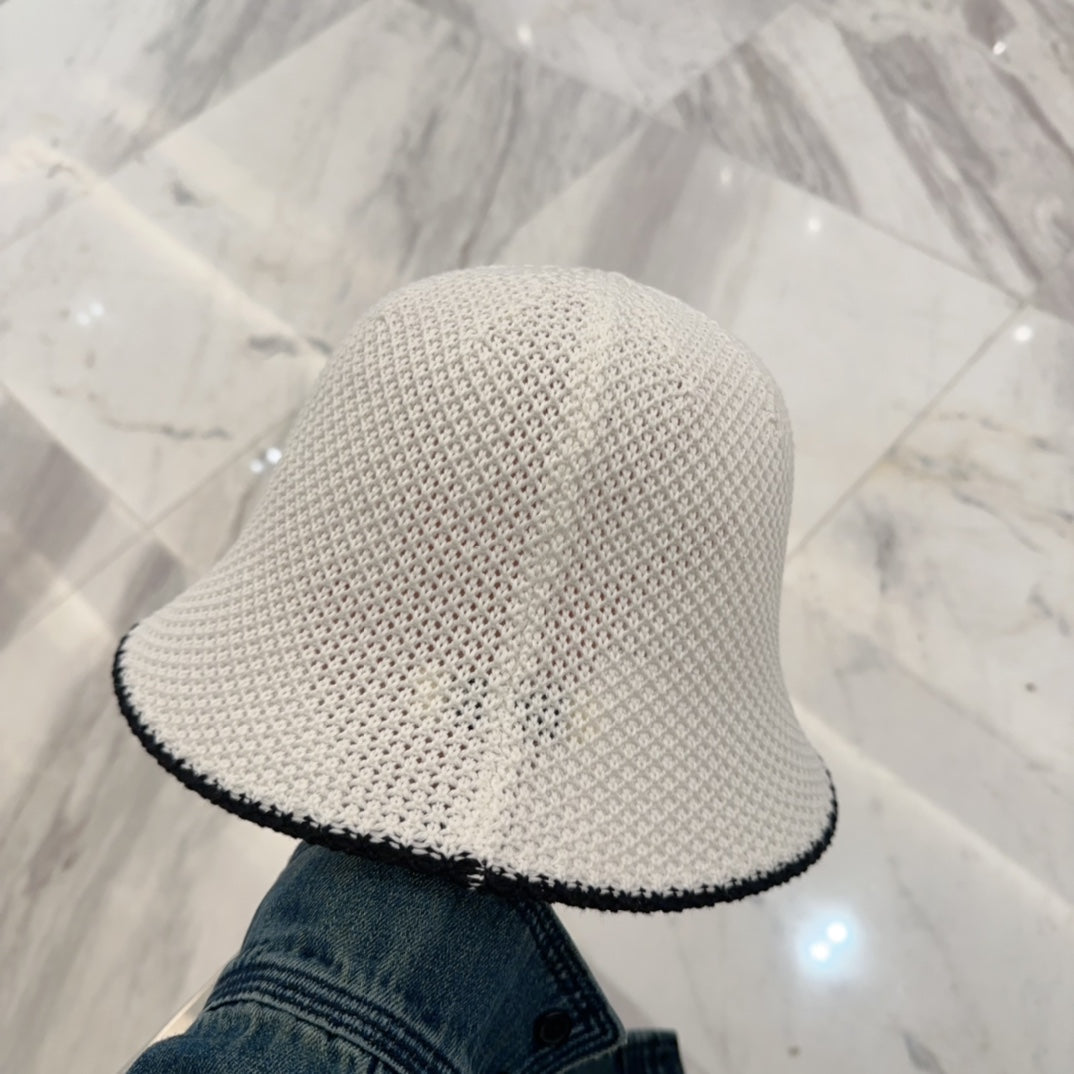MIUMIU BUCKET IN WHITE MESH FABRIC