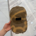 MIUMIU BASEBALL CAP IN BROWN DISTRESSED FABRIC STYLE 1