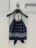 MIUMIU MIDNIGHT BLUE STRAPPY BACK TOP