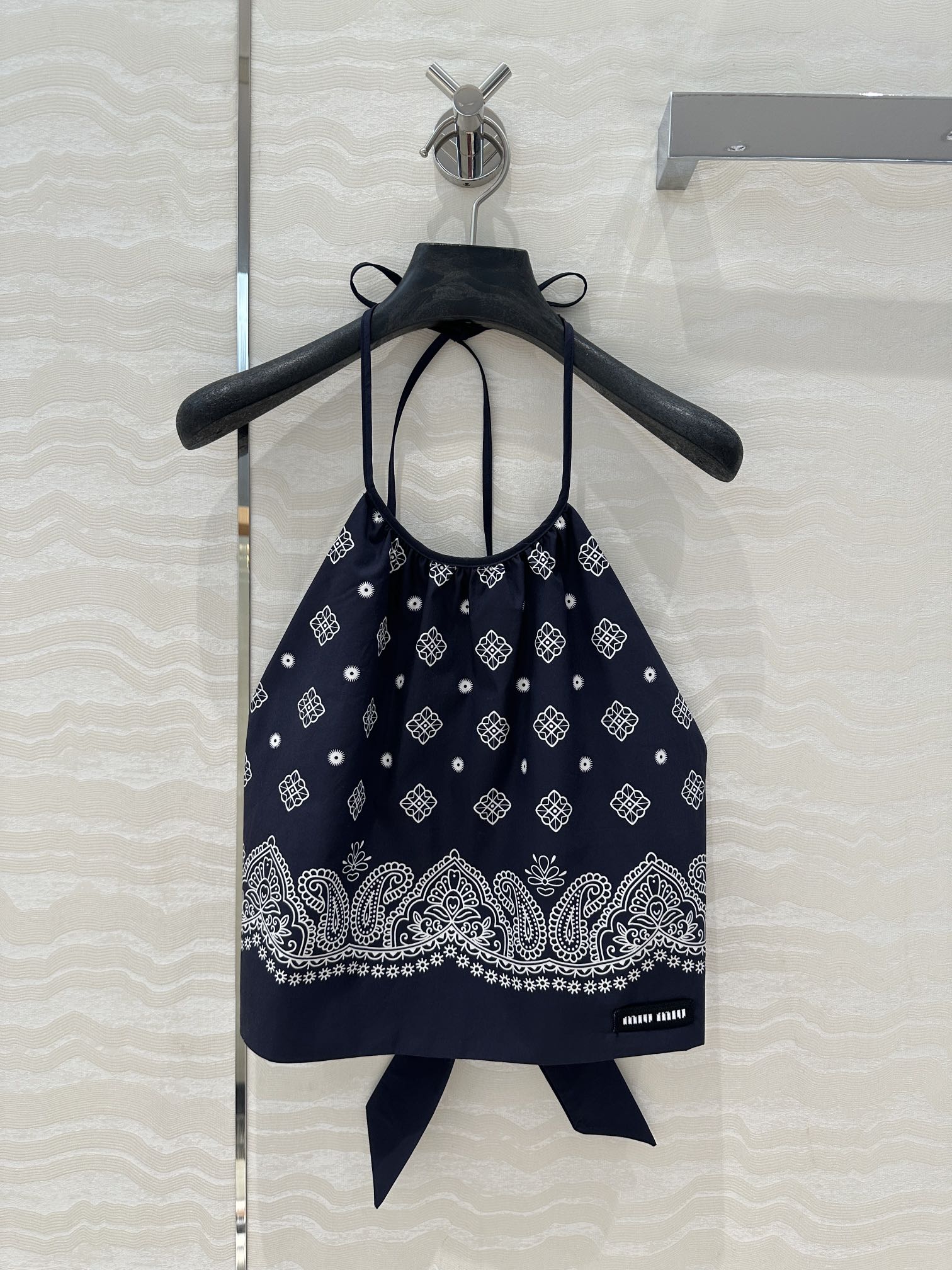 MIUMIU MIDNIGHT BLUE STRAPPY BACK TOP