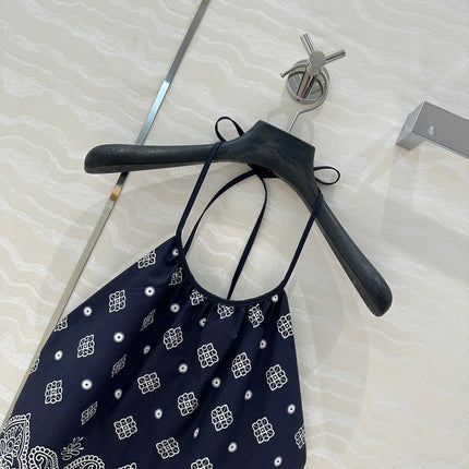 MIUMIU MIDNIGHT BLUE STRAPPY BACK TOP