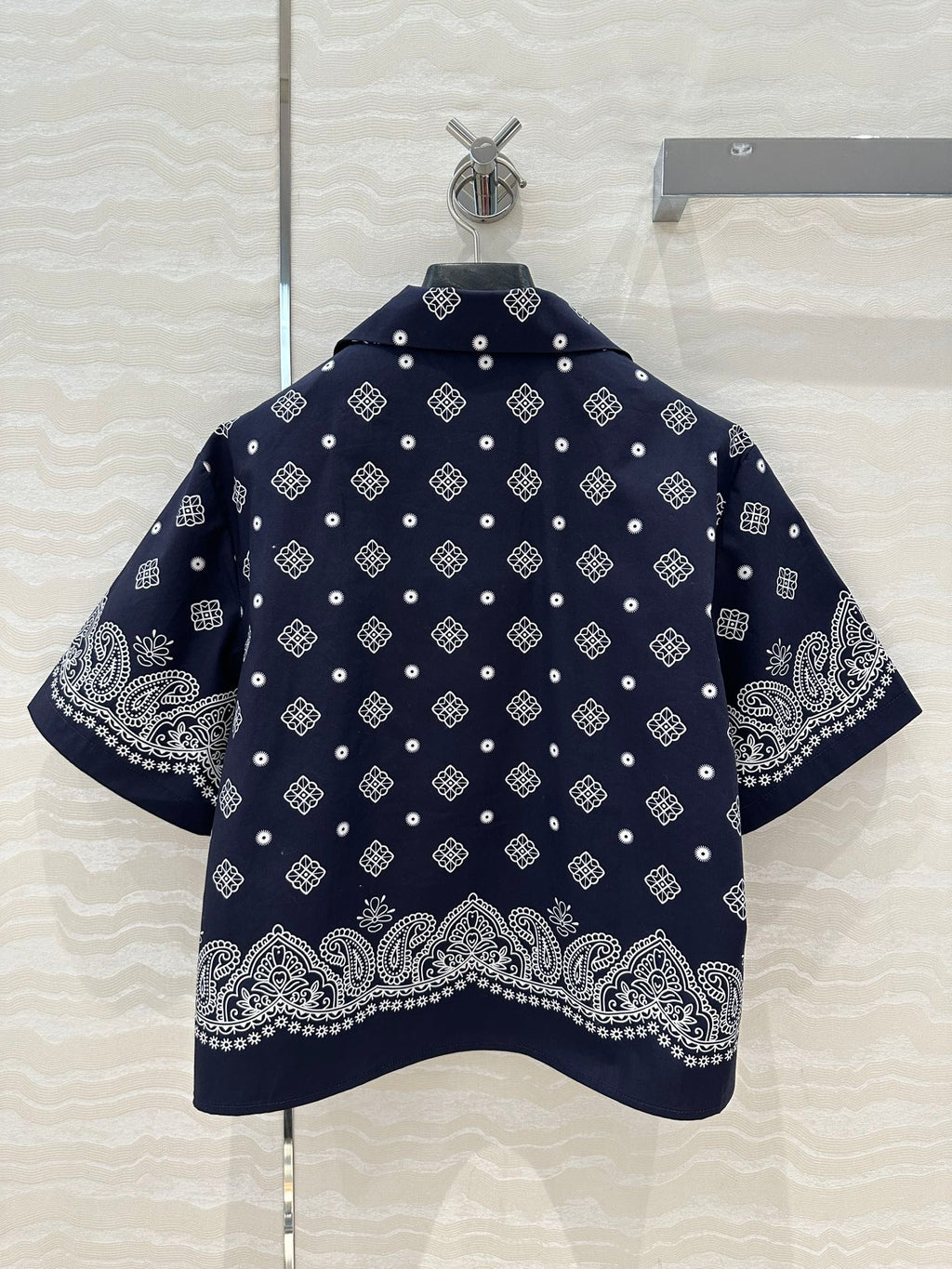 MIUMIU MIDNIGHT BLUE SHORT-SLEEVE SHIRT 261480