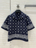 MIUMIU MIDNIGHT BLUE SHORT-SLEEVE SHIRT 261480