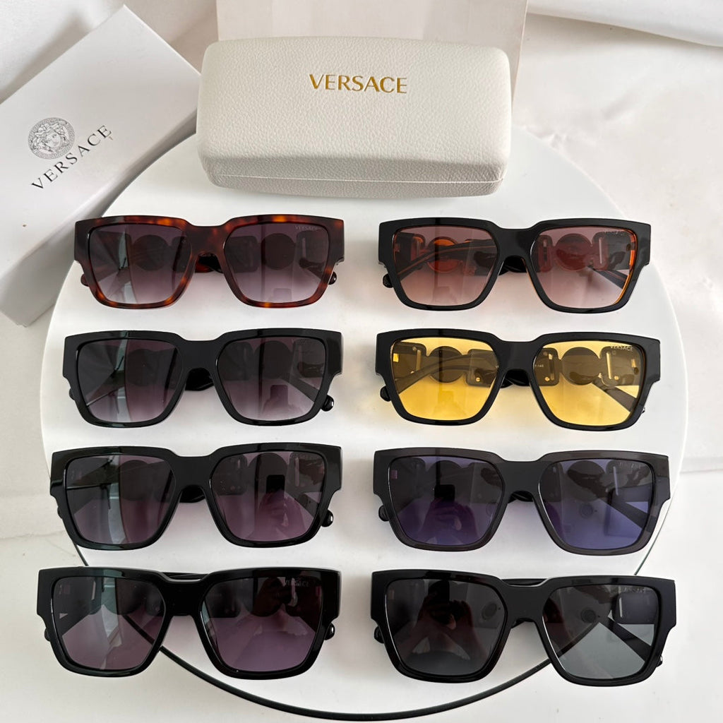 EMBOSSED LOGO MEDUSA BIGGIE SQUARE FRAME SUNGLASSES VE4483D IN ACETATE