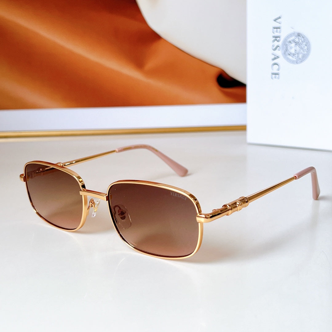 DAMIER PLAQUE RECTANGULAR FRAME SUNGLASSES MOD X15S IN METAL