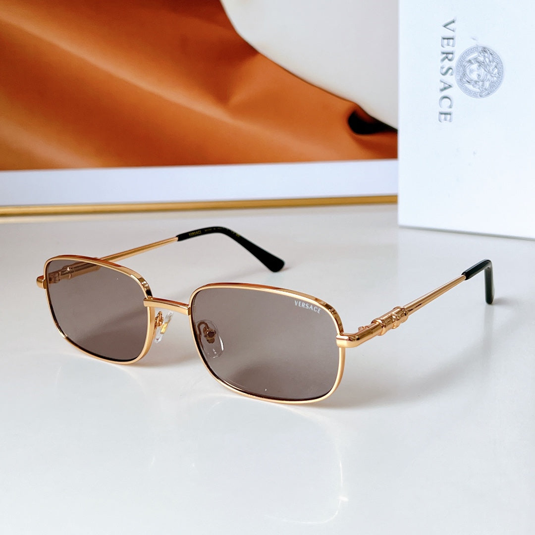 DAMIER PLAQUE RECTANGULAR FRAME SUNGLASSES MOD X15S IN METAL