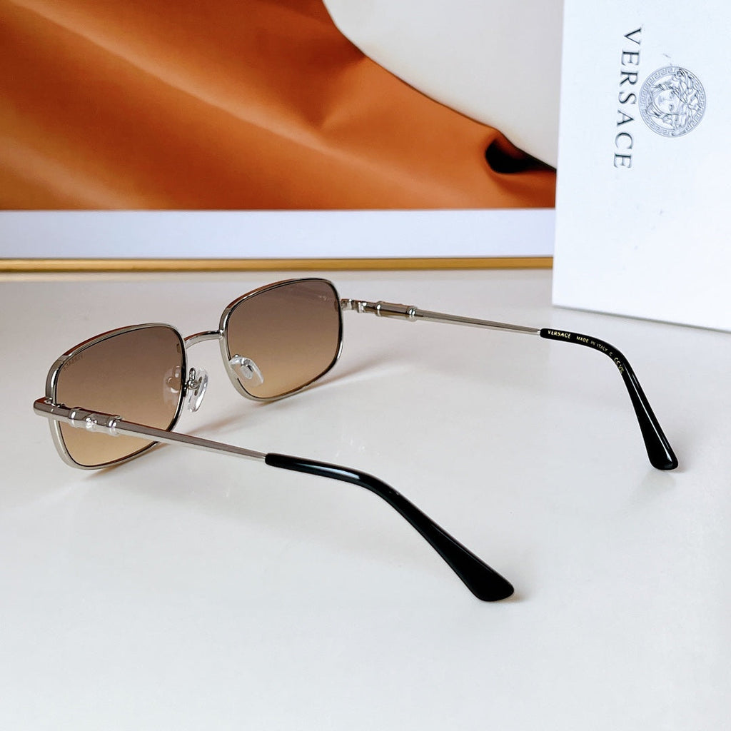 DAMIER PLAQUE RECTANGULAR FRAME SUNGLASSES MOD X15S IN METAL