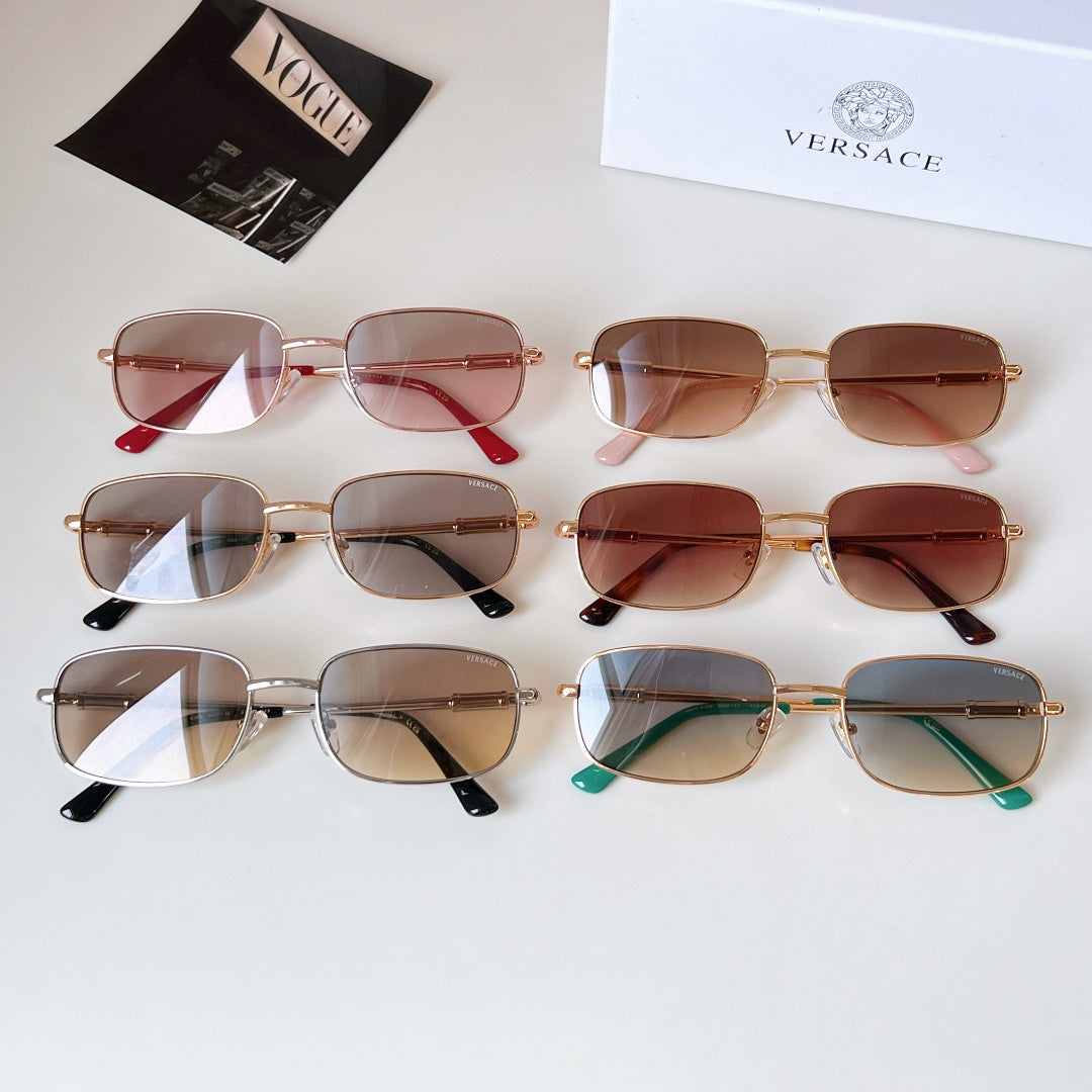 DAMIER PLAQUE RECTANGULAR FRAME SUNGLASSES MOD X15S IN METAL