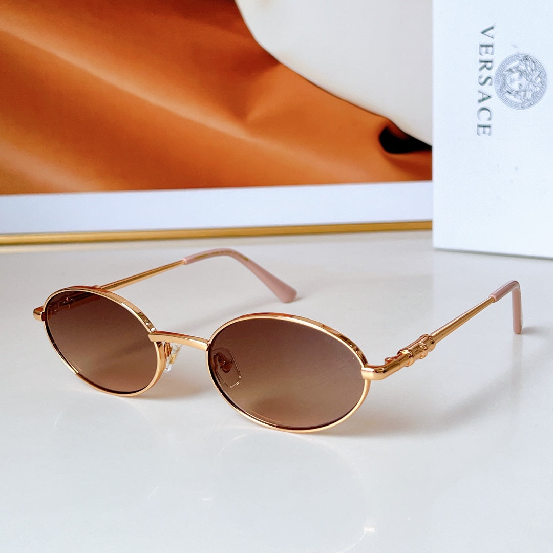DAMIER PLAQUE OVAL FRAME SUNGLASSES MOD X13  IN METAL