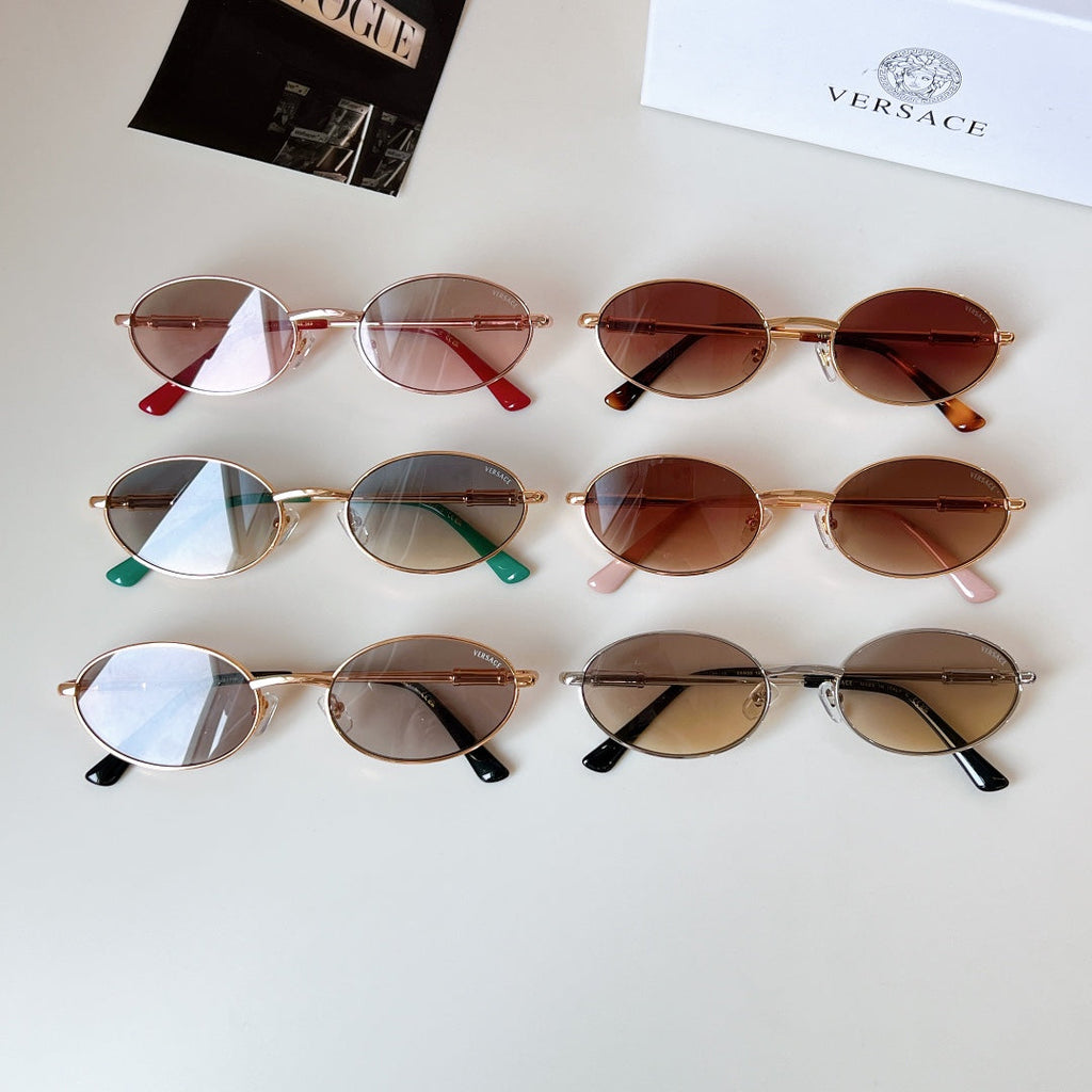 DAMIER PLAQUE OVAL FRAME SUNGLASSES MOD X13  IN METAL