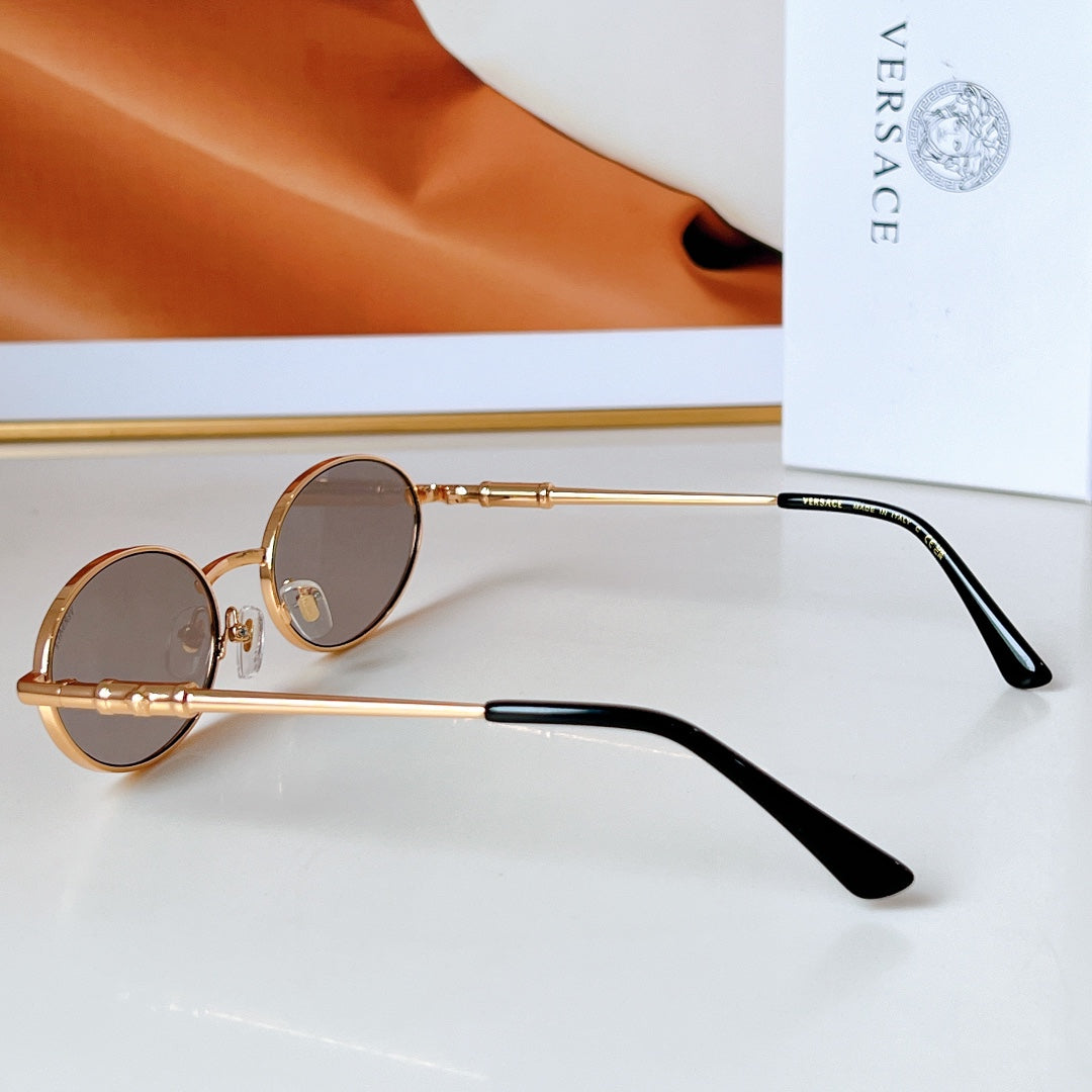 DAMIER PLAQUE OVAL FRAME SUNGLASSES MOD X13  IN METAL