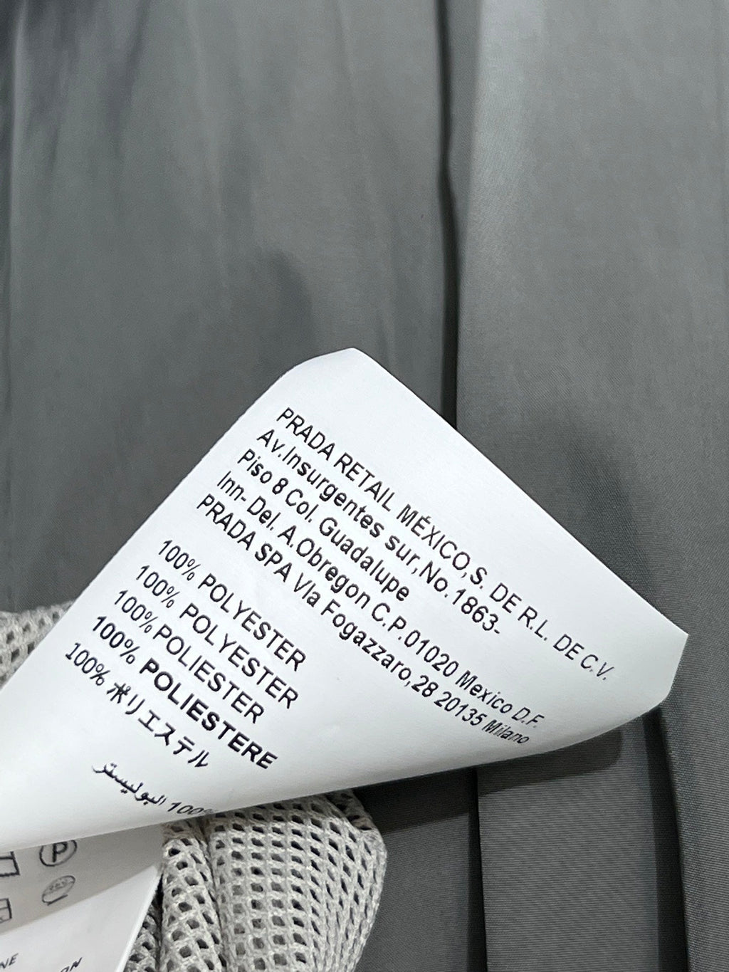 MIU 25S PLEASED SKIRT GREY IN NYLON 263129