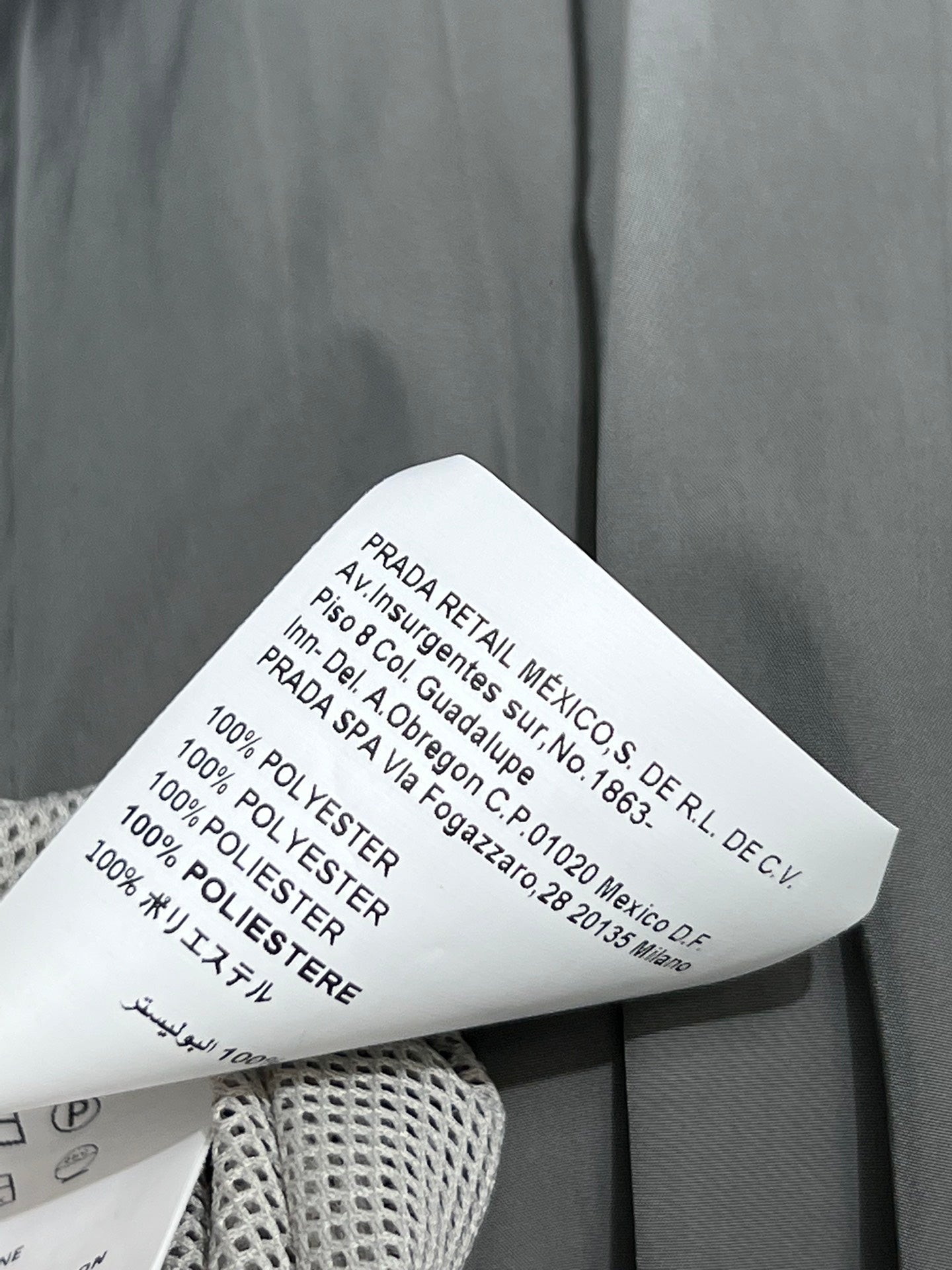 MIU 25S PLEASED SKIRT GREY IN NYLON 263129