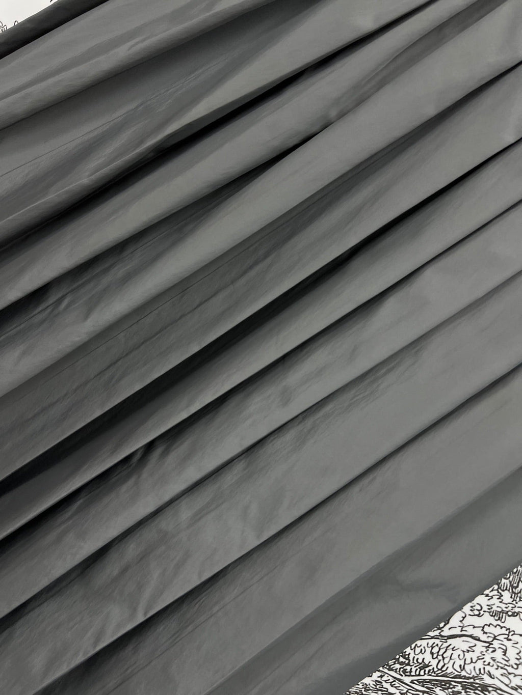 MIU 25S PLEASED SKIRT GREY IN NYLON 263129
