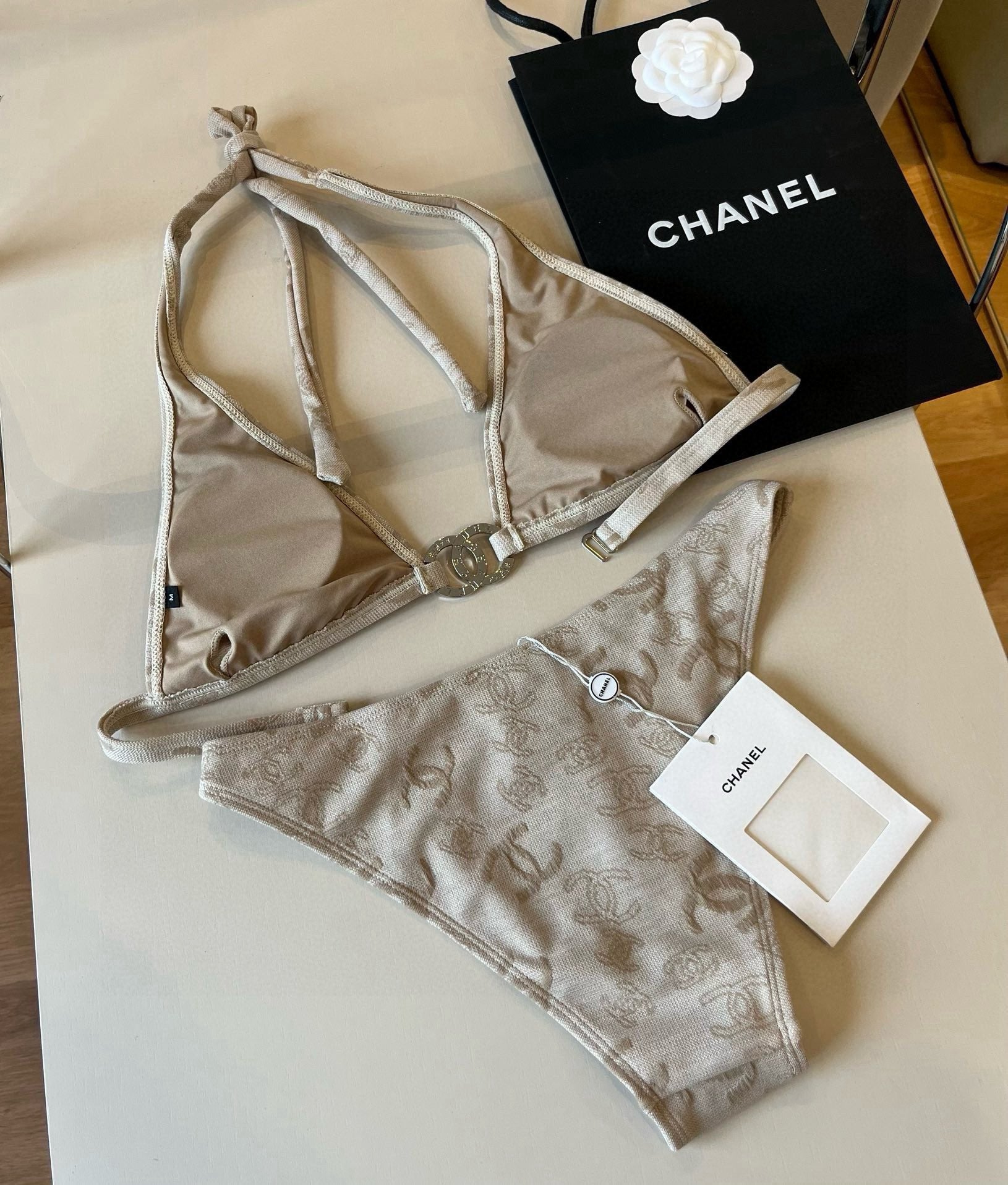 SWIMSUIT IN NUDE EMBROIDERED LOGO 604223