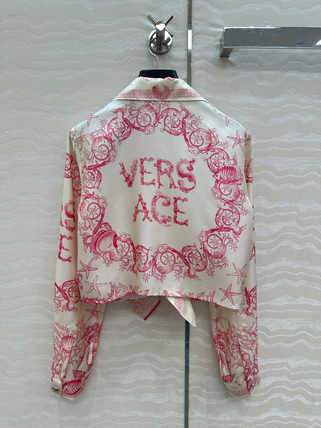 VERSACE SILK SHIRT WITH CORAL PRINT AND NOTCHED COLLAR 263960