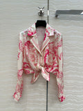 VERSACE SILK SHIRT WITH CORAL PRINT AND NOTCHED COLLAR 263960