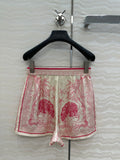 VERSACE SILK SHORTS WITH CORAL PRINT 263963