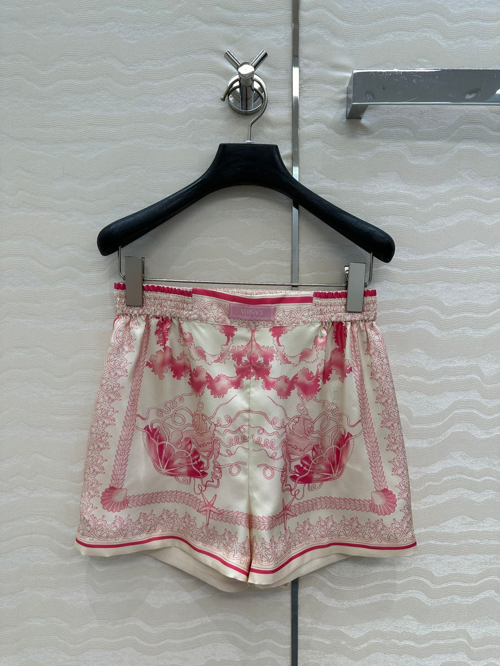 VERSACE SILK SHORTS WITH CORAL PRINT 263963