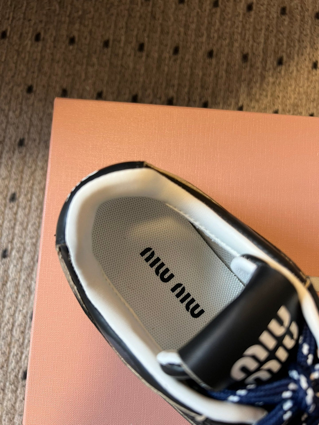 MIUMIU 26S SNEAKERS 530 SL IN BLACK CALFSKIN