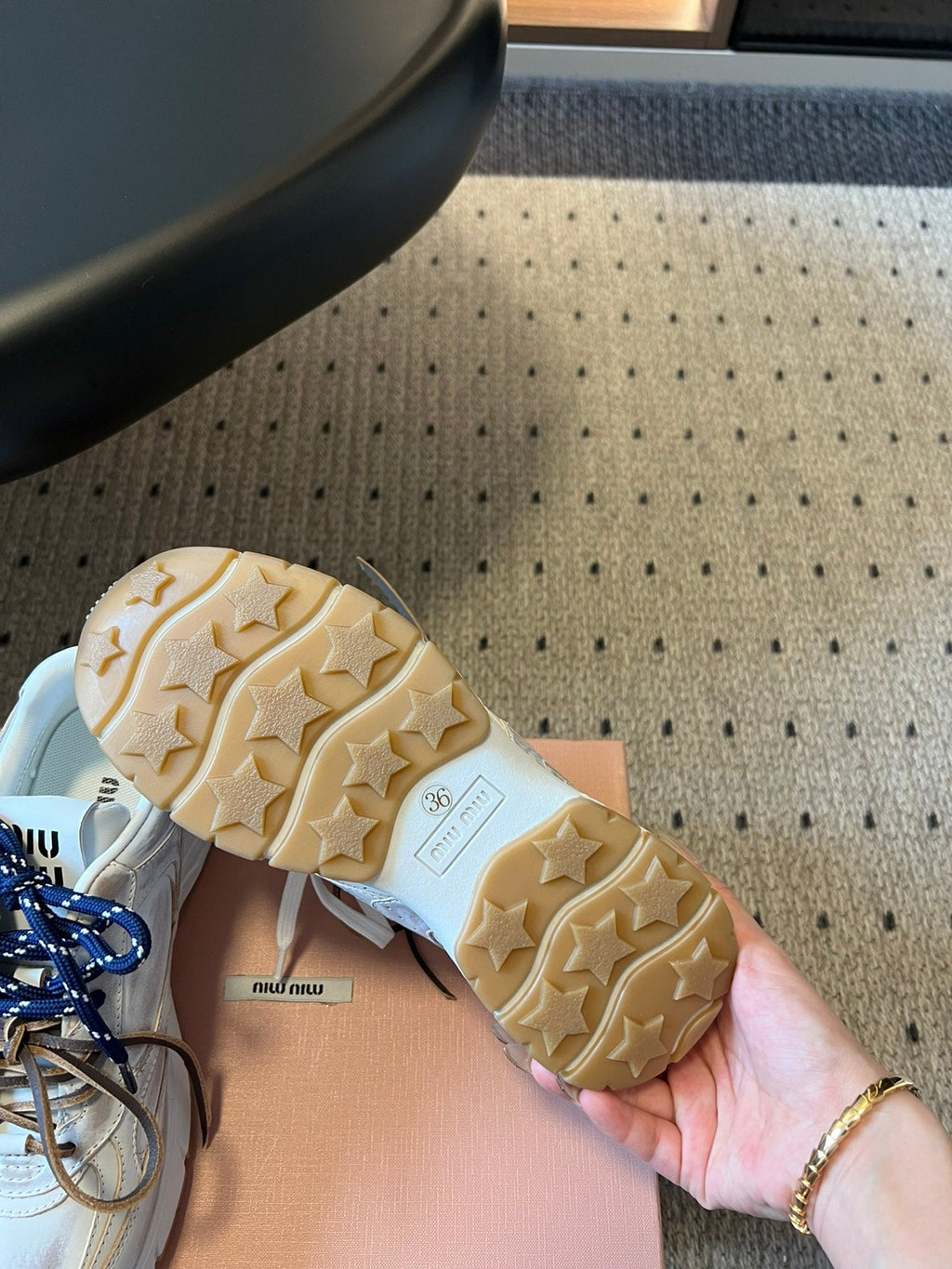 MIUMIU 26S SNEAKERS 530 SL IN WHITE CALFSKIN