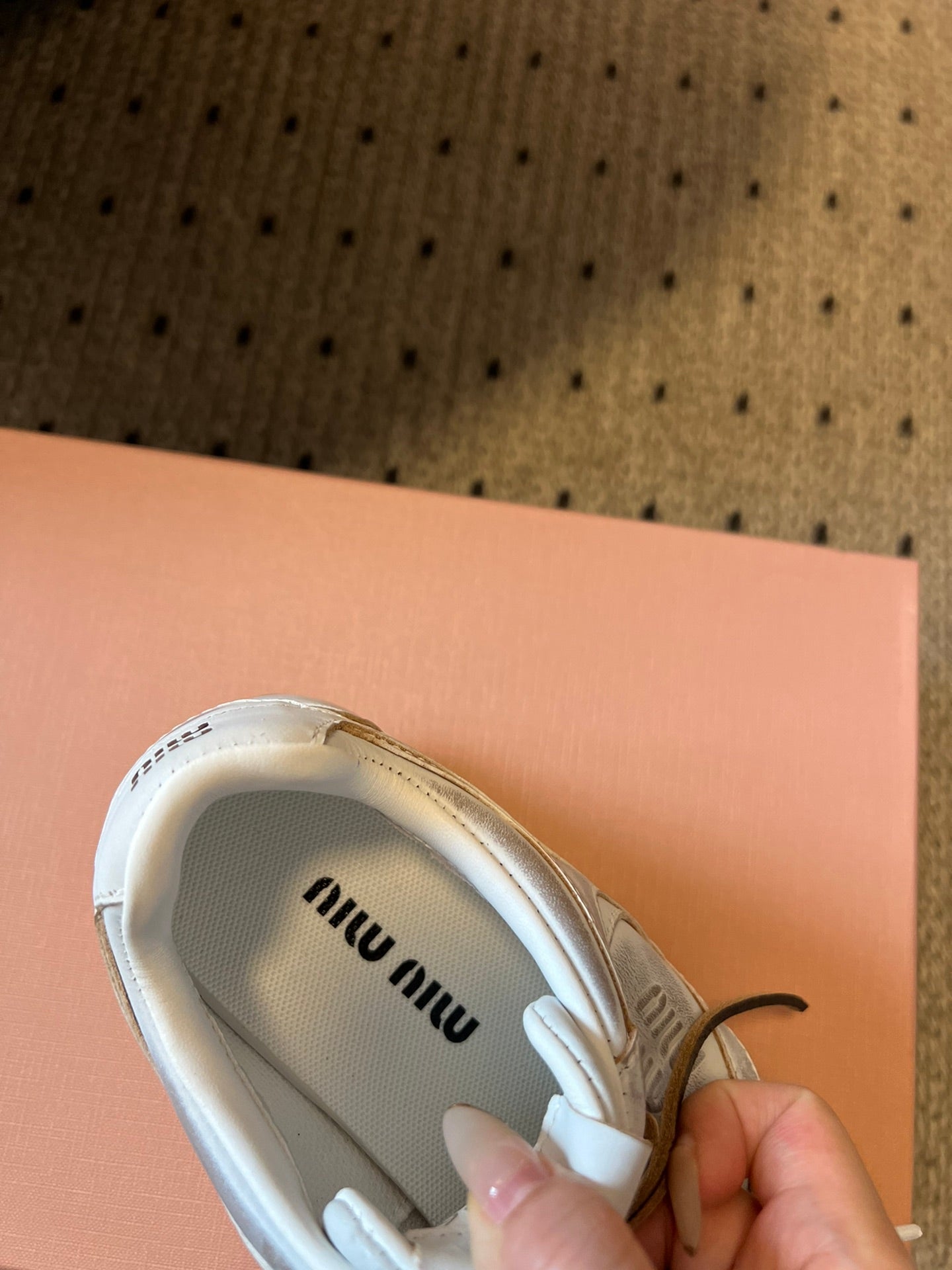 MIUMIU 26S SNEAKERS 530 SL IN WHITE CALFSKIN