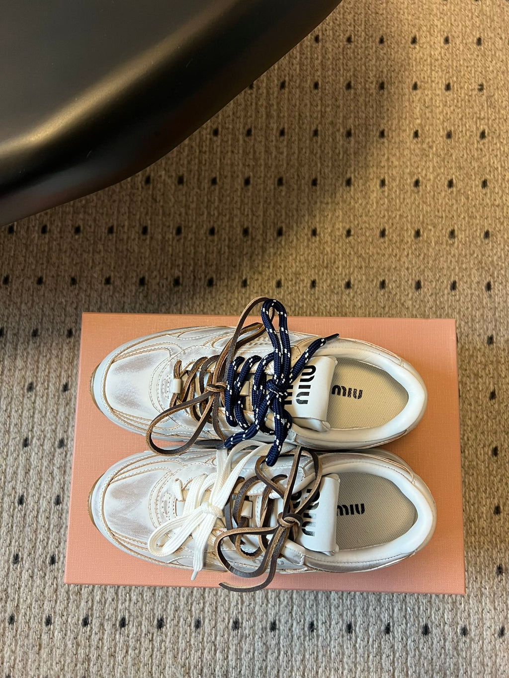MIUMIU 26S SNEAKERS 530 SL IN WHITE CALFSKIN