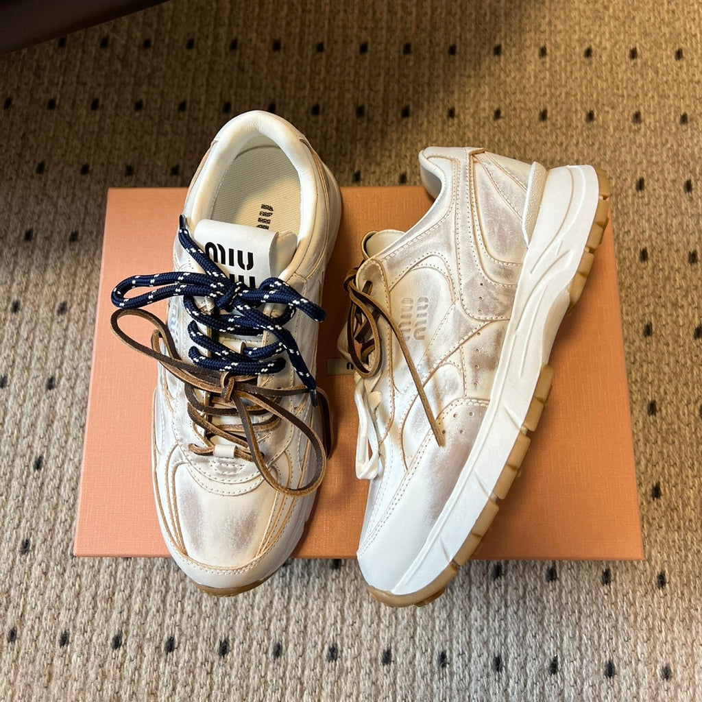 MIUMIU 26S SNEAKERS 530 SL IN WHITE CALFSKIN