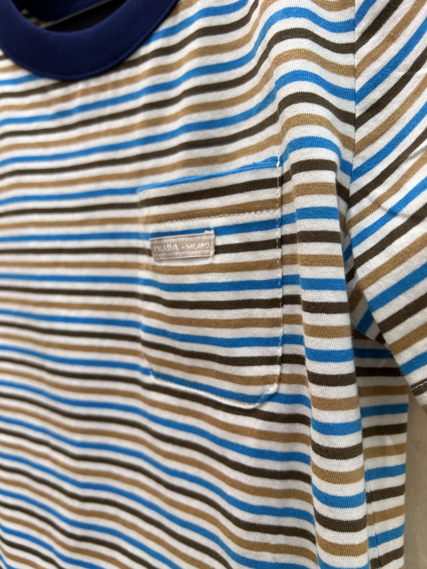 STRIPED CREW NECK TEE 25S IN COTTON 266080