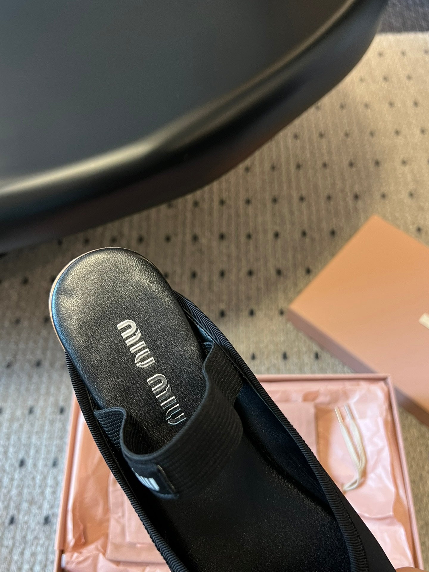 MIUMIU 26S BALLET MULES IN BLACK SATIN WITH BOW