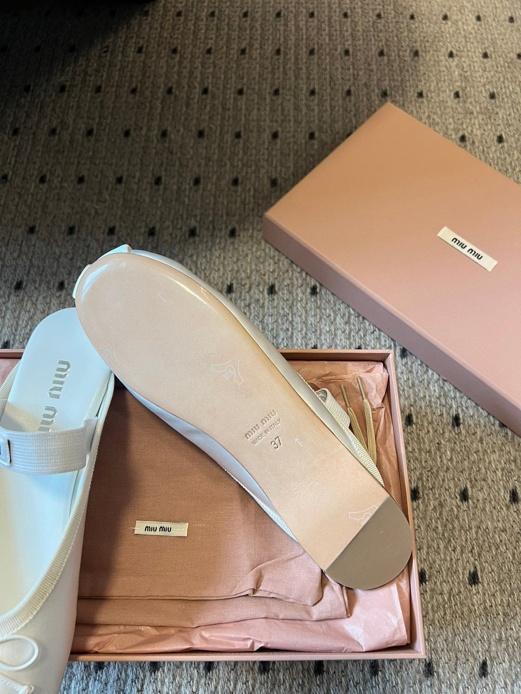 MIUMIU 26S BALLET MULES IN WHITE CREAM SATIN WITH BOW