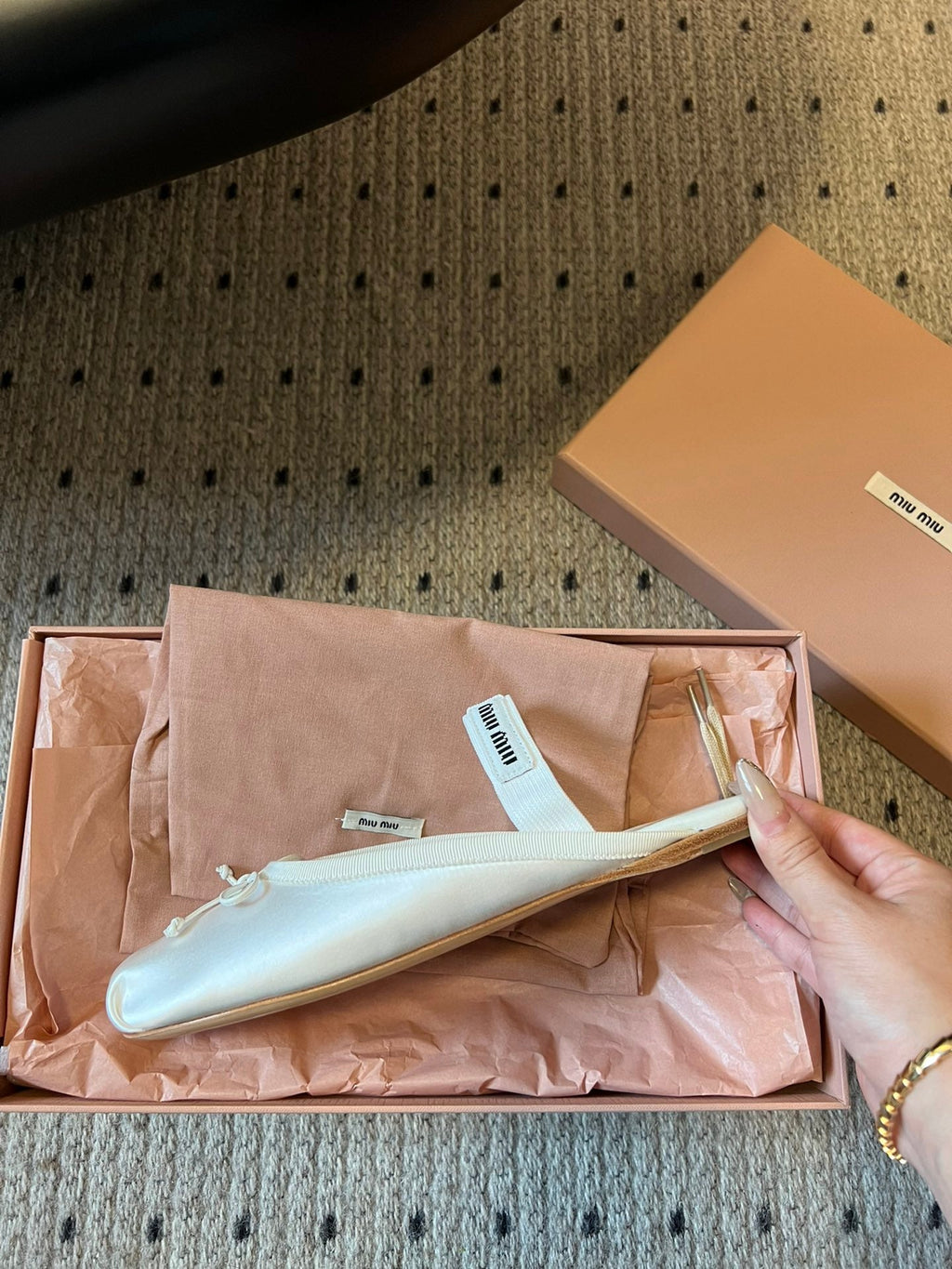 MIUMIU 26S BALLET MULES IN WHITE CREAM SATIN WITH BOW