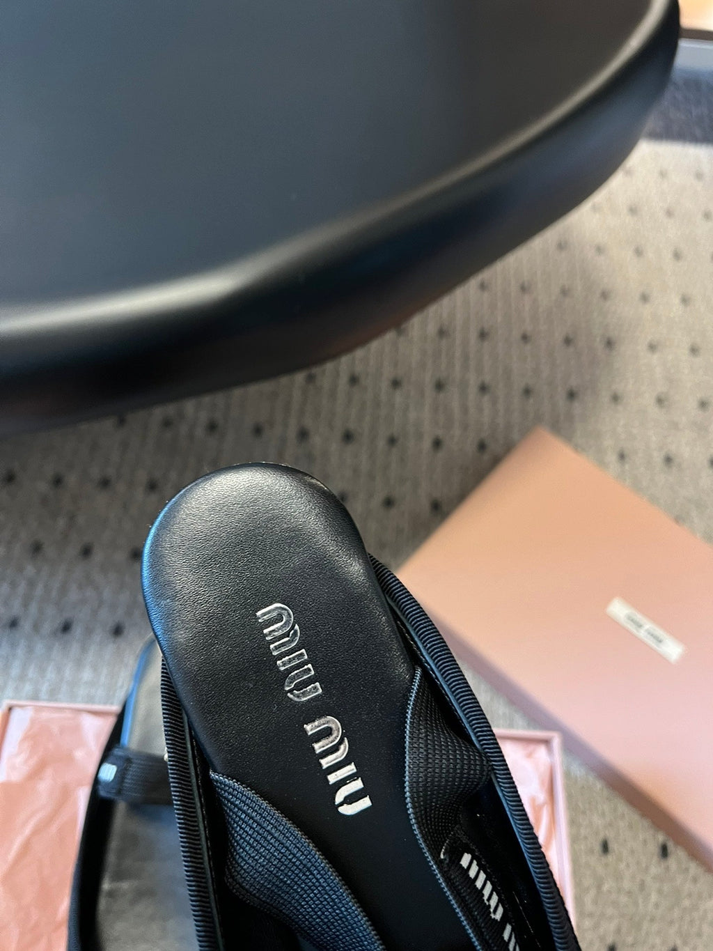 MIUMIU 26S BALLET MULES IN BLACK CALFSKIN WITH BOW
