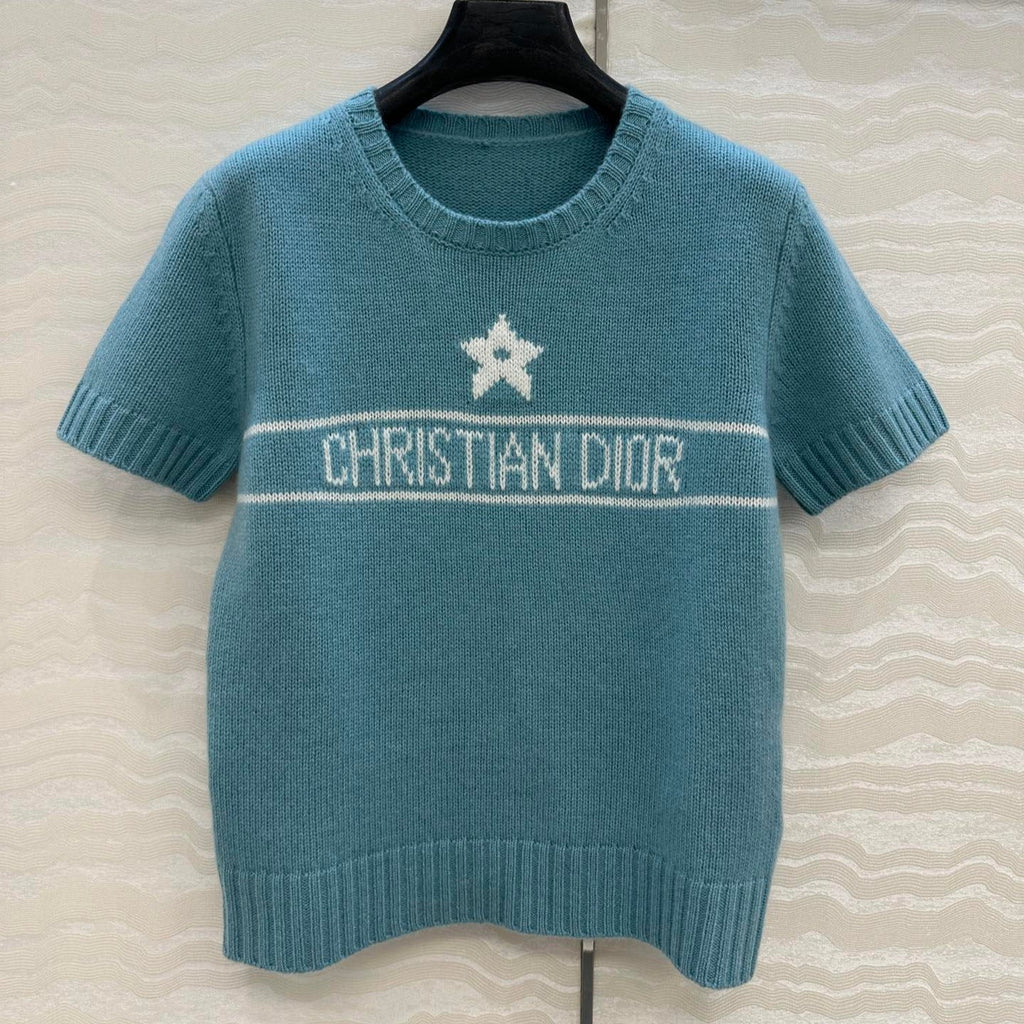 DIOR SHORT-SLEEVE CASHMERE SWEATER 264913