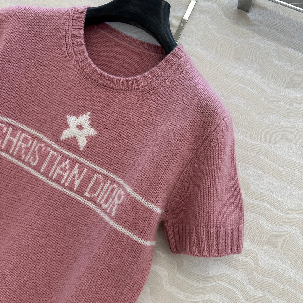 DIOR SHORT-SLEEVE CASHMERE SWEATER 264916