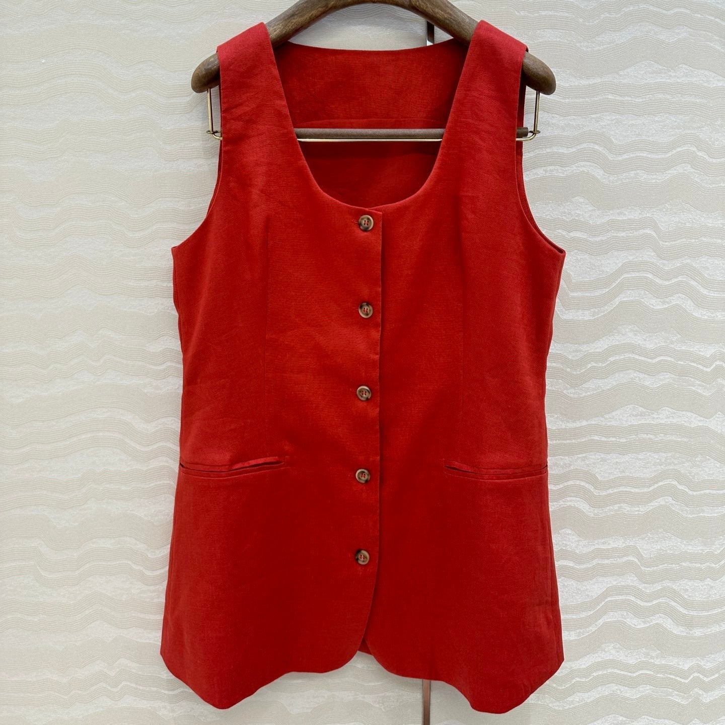 LP SLEEVELESS LINEN BLAZER 272246