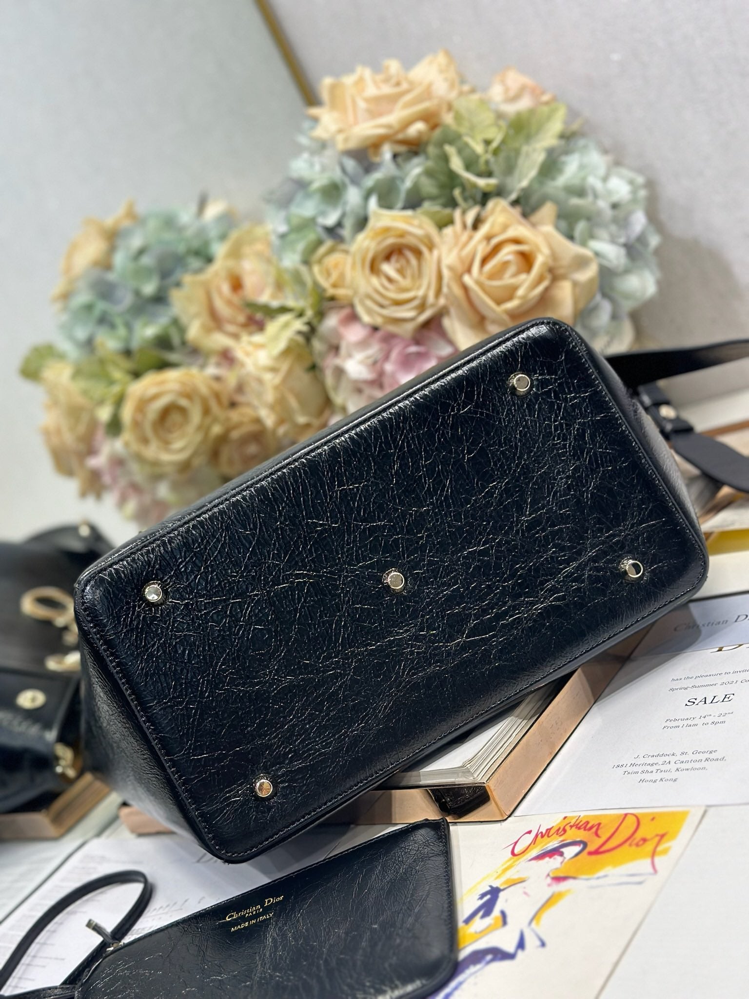 DIOR 26S TOUJOURS BAG 28 IN BLACK CALFSKIN