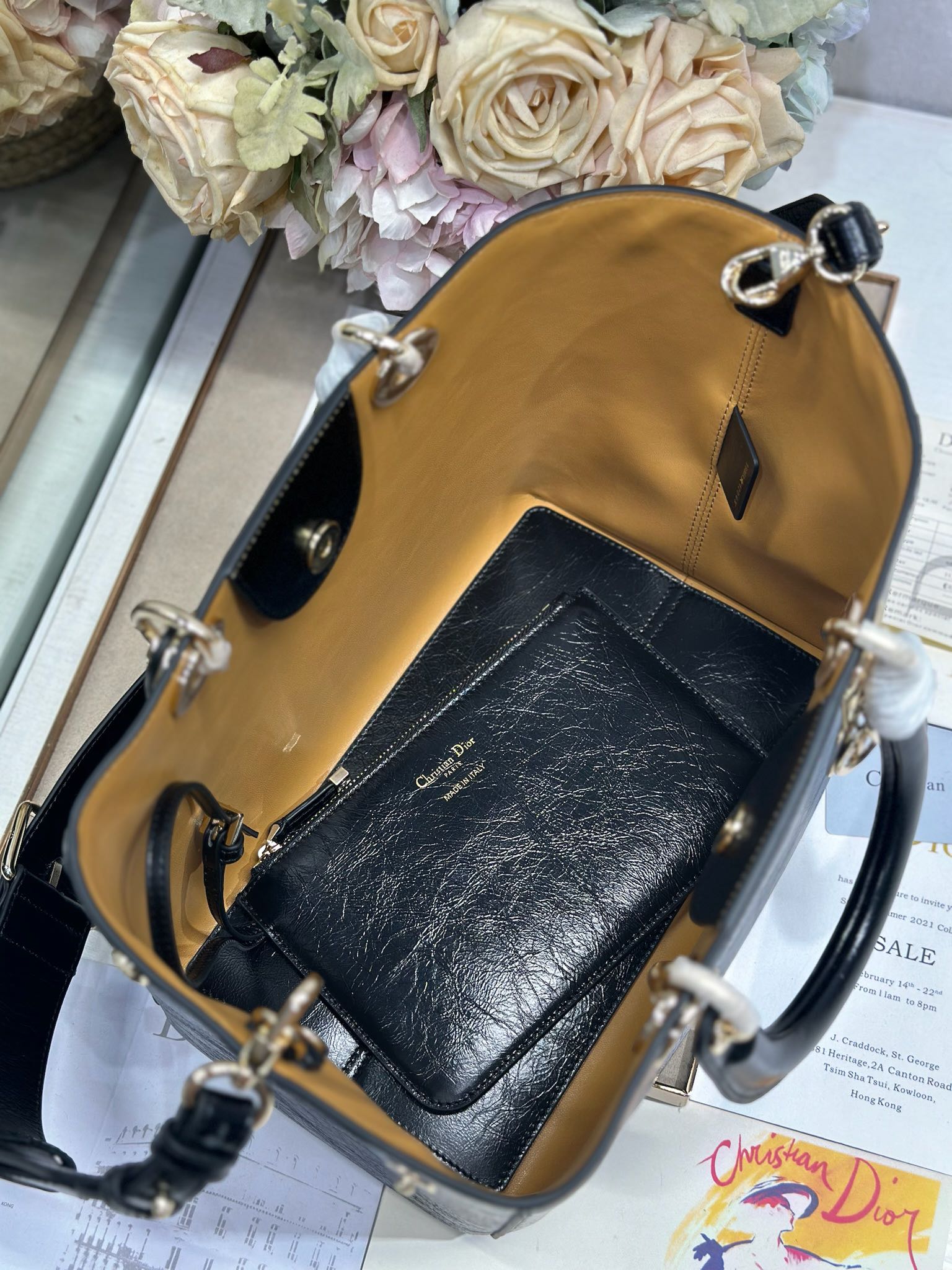 DIOR 26S TOUJOURS BAG 28 IN BLACK CALFSKIN