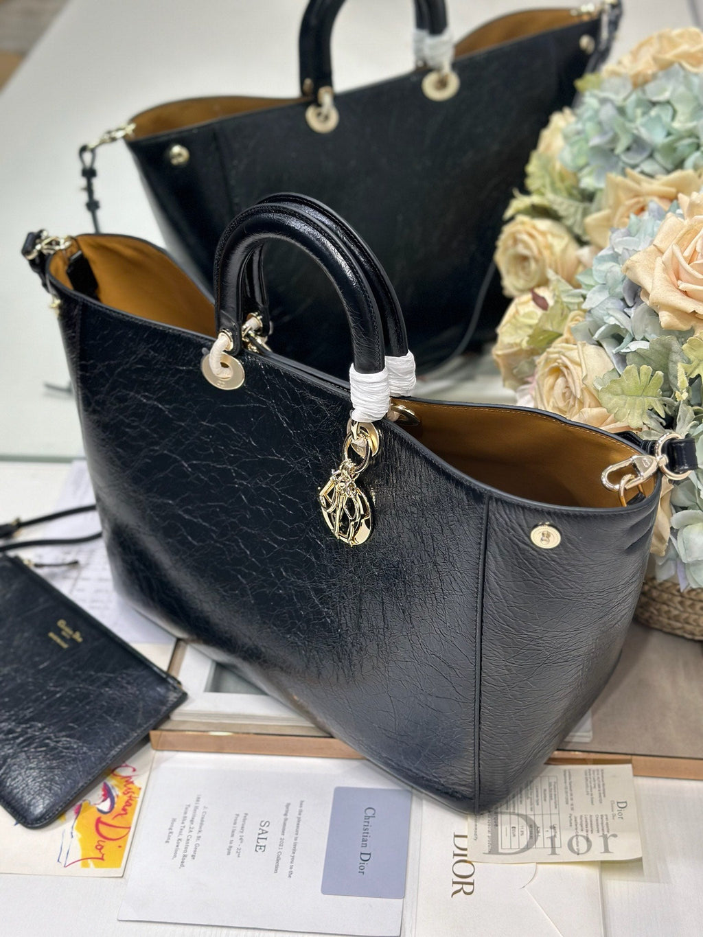 DIOR 26S TOUJOURS BAG 37 IN BLACK CALFSKIN