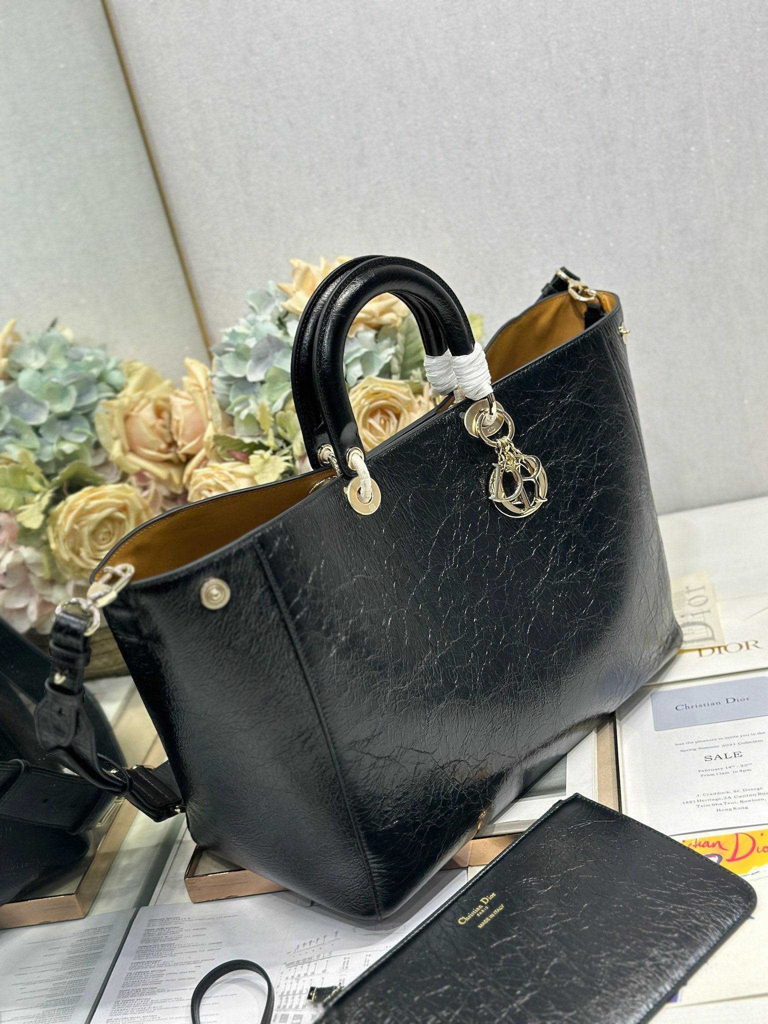 DIOR 26S TOUJOURS BAG 37 IN BLACK CALFSKIN