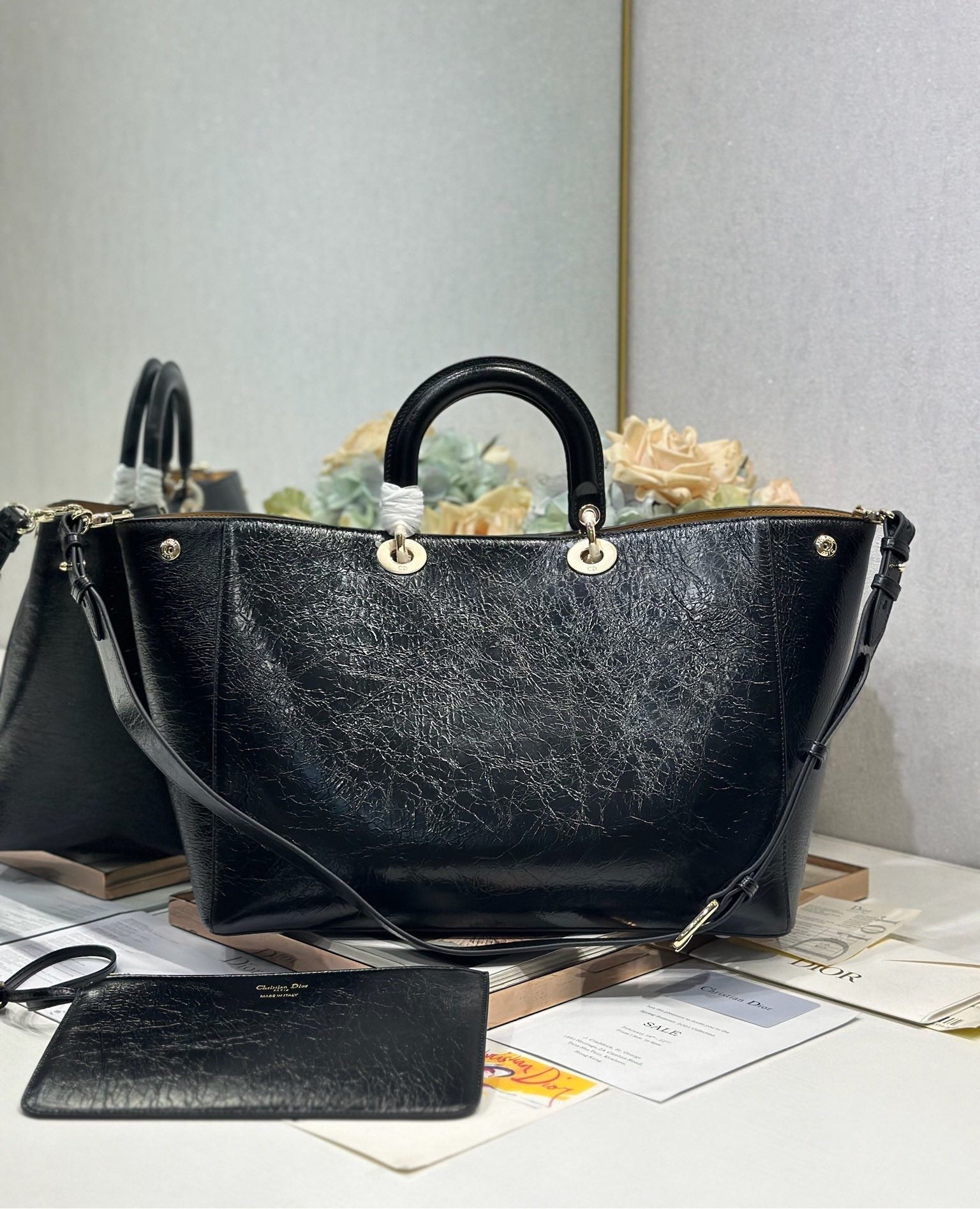 DIOR 26S TOUJOURS BAG 37 IN BLACK CALFSKIN