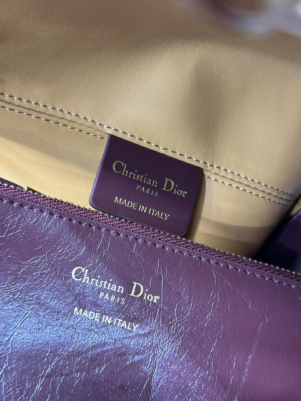 DIOR 26S TOUJOURS BAG 28 IN  DARK RED CALFSKIN