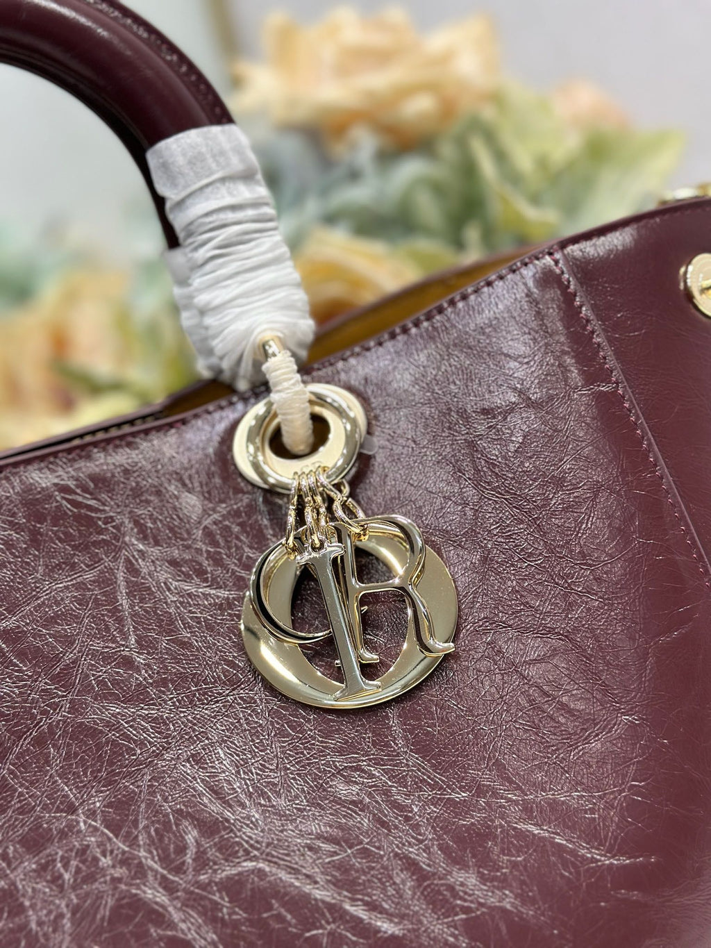DIOR 26S TOUJOURS BAG 28 IN  DARK RED CALFSKIN