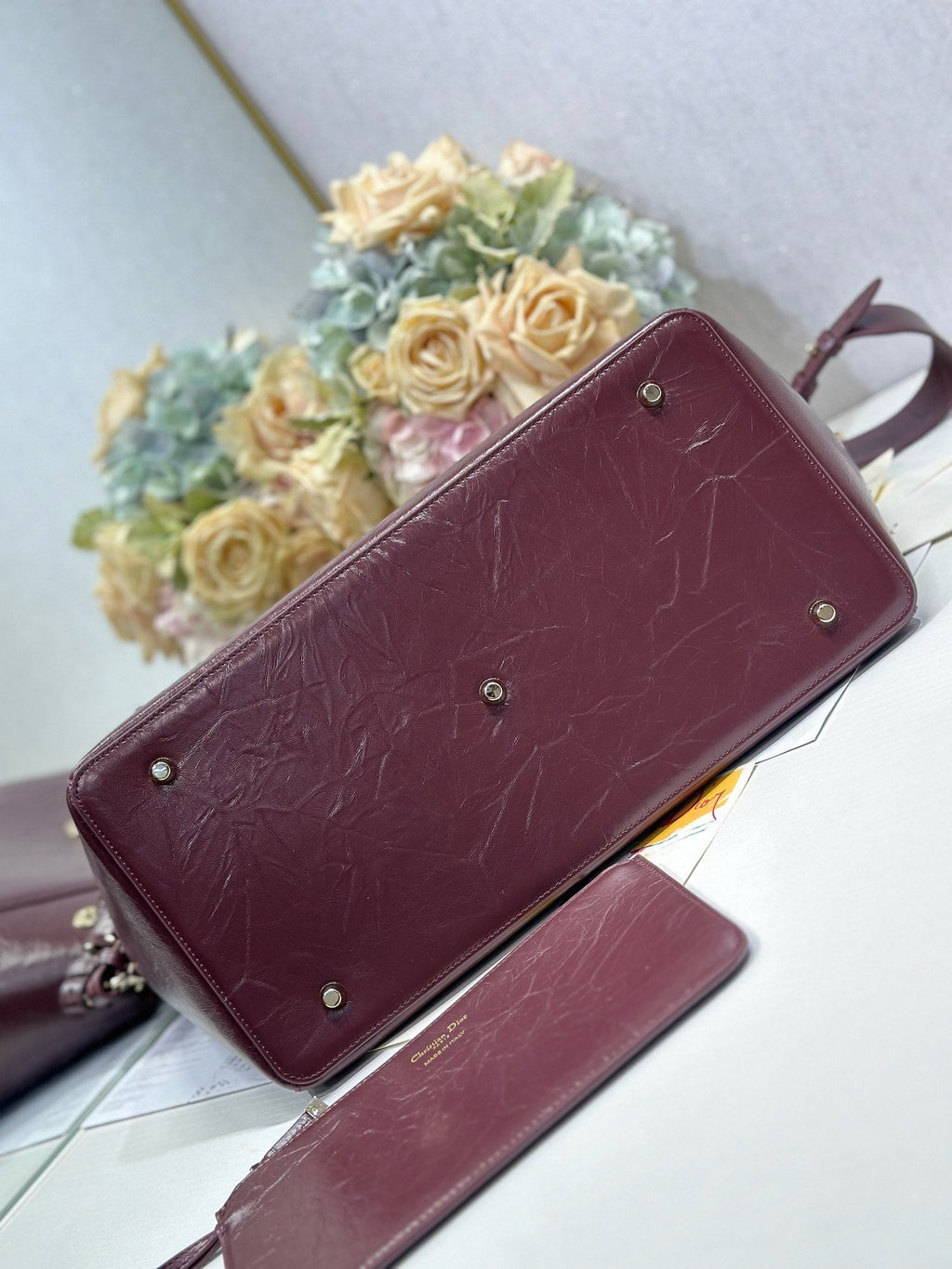 DIOR 26S TOUJOURS BAG 37 IN DARK RED CALFSKIN