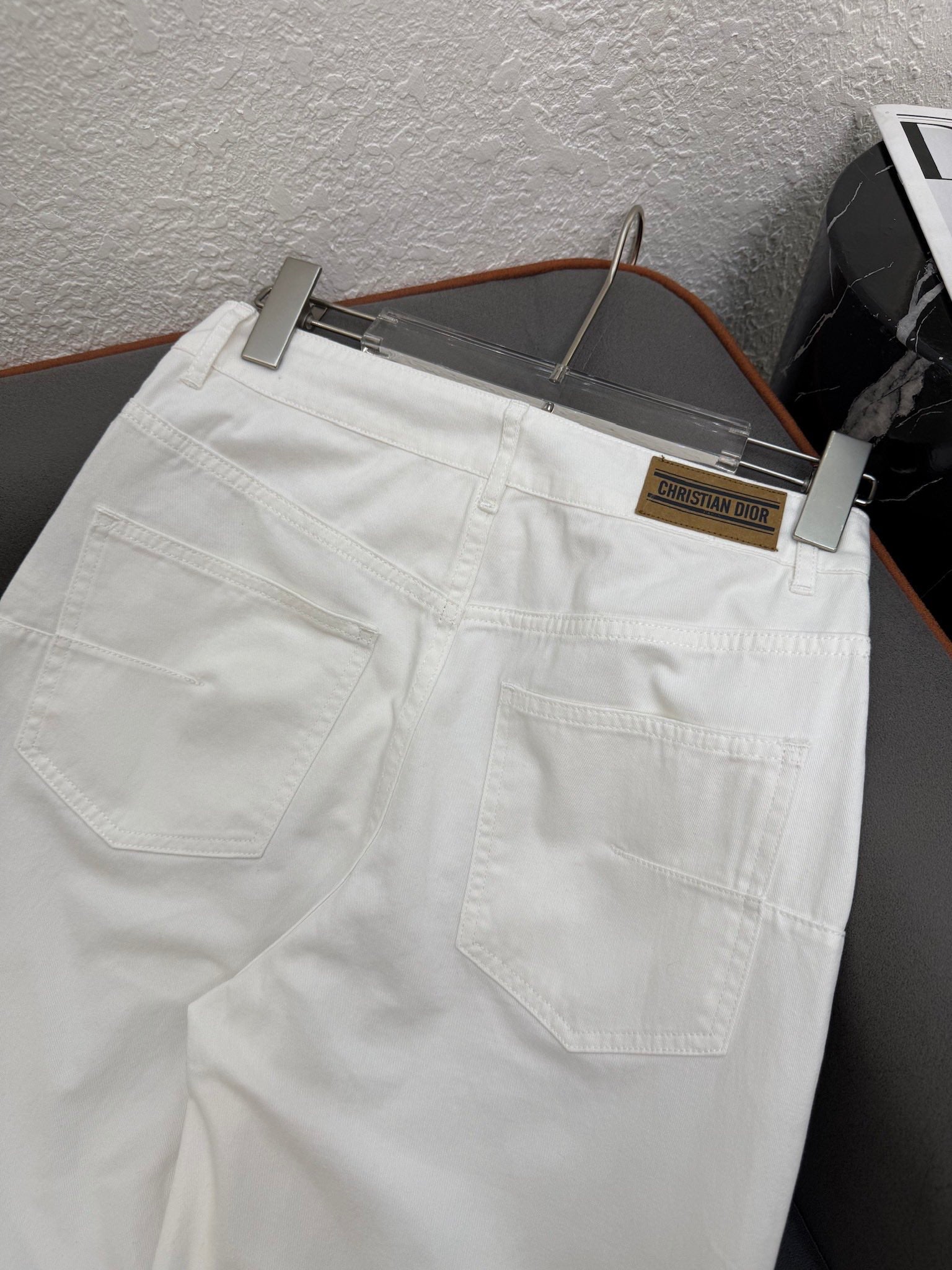 DIOR WHITE STRAIGHT-LEG JEANS