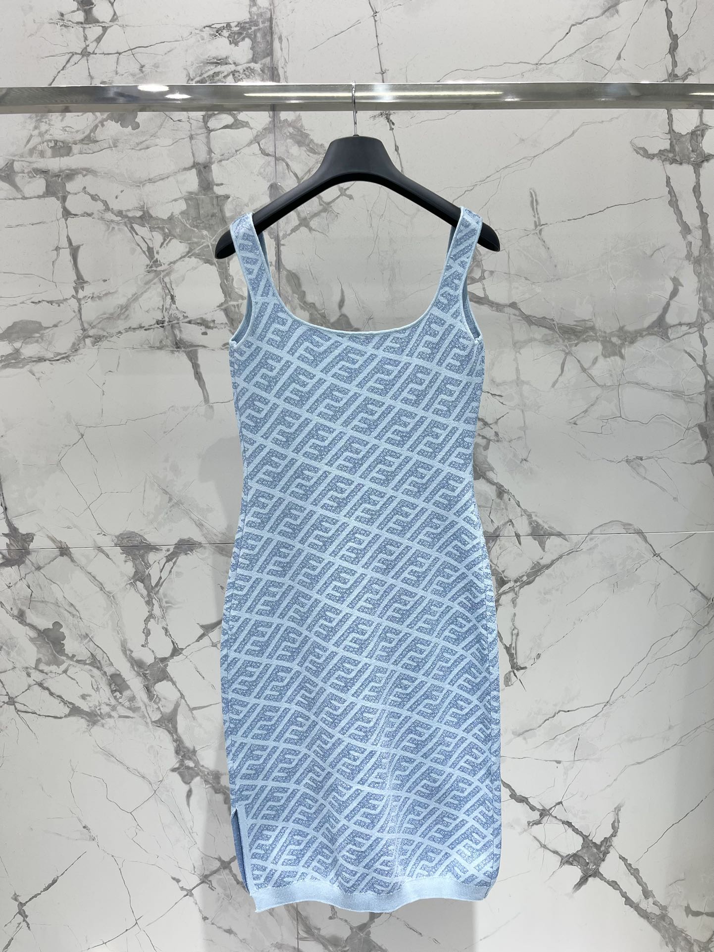 FEND 25S JACQUARD KNITTED VEST DRESS 264233
