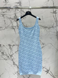 FEND 25S JACQUARD KNITTED VEST DRESS 264233