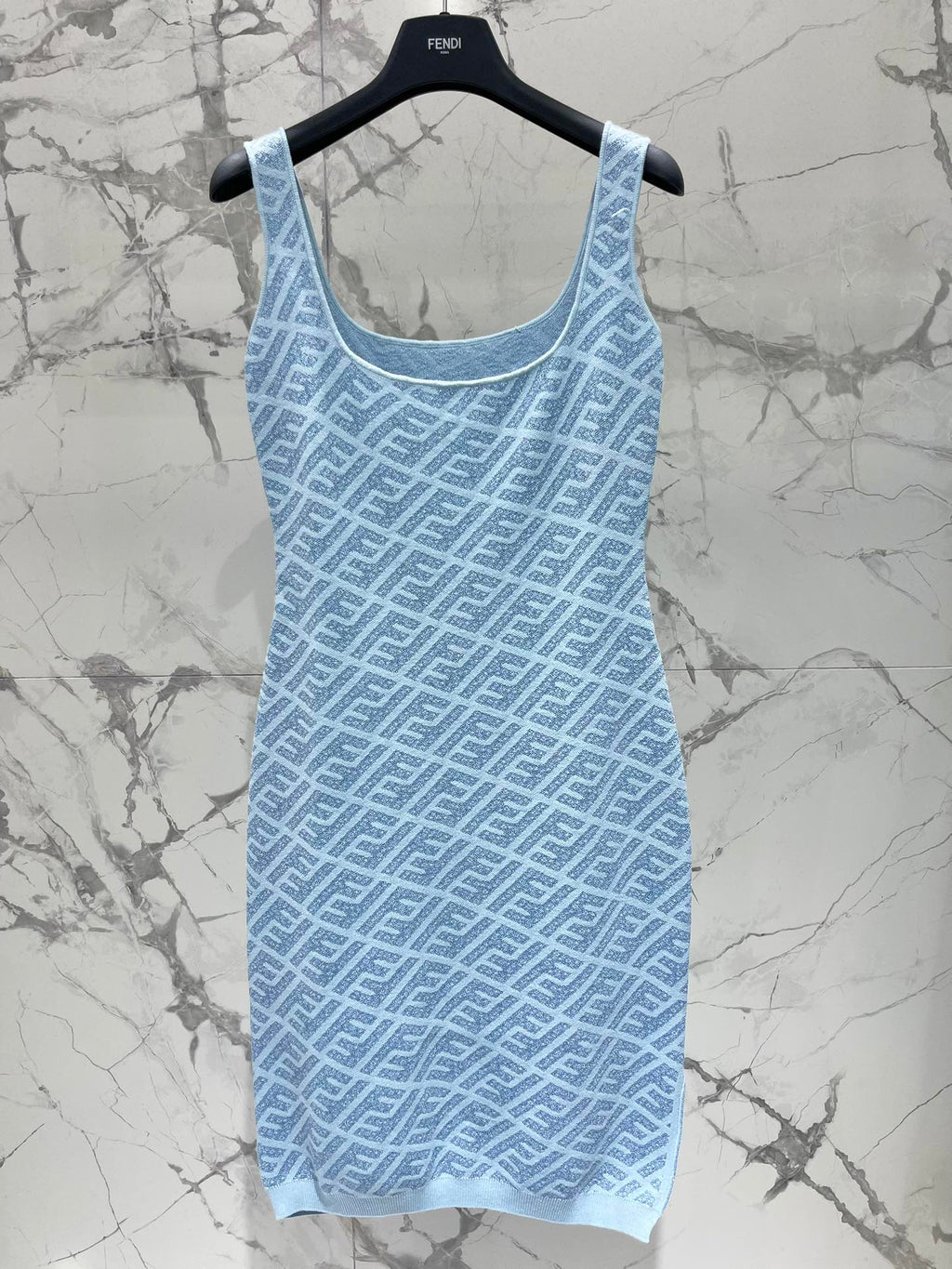 FEND 25S JACQUARD KNITTED VEST DRESS 264233