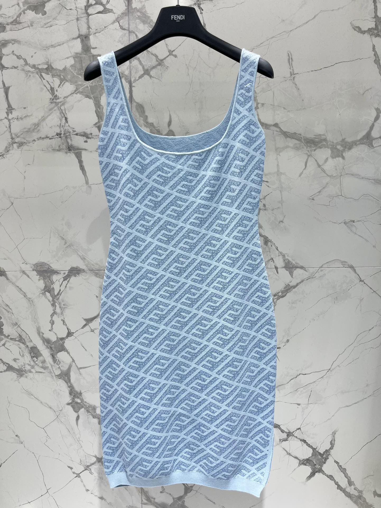 FEND 25S JACQUARD KNITTED VEST DRESS 264233